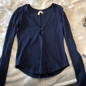Free People navy long sleeve never worn w/o tags